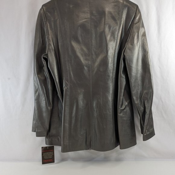Danier Leather Jacket Zip Up Pewter Gray NWT Size XL - Picture 7 of 16